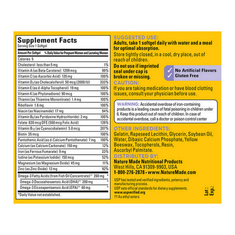 Nature Made, Post Natal Multi + DHA, 60 Soft gels