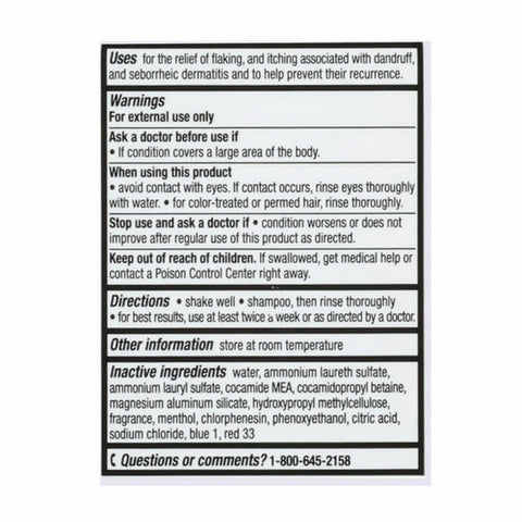 Rugby, Anti Dandruff Shampoo Selenium Sulfide Blue Formula, 7 Oz