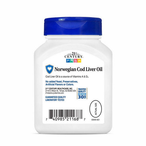 21st Century, Norwegian Cod Liver Oil, 400 mg, 110 Softgels