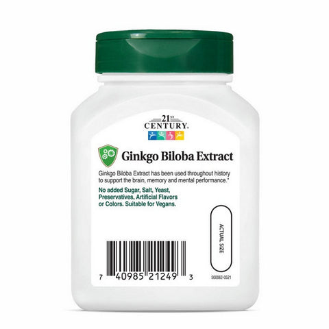 21st Century, Ginkgo Biloba Extract Standardised, 60 Veg Caps