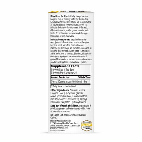 21st Century, Herbal Slimming Tea Honey Lemon, Honey Lemon 24 Bags