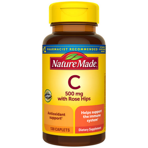 Nature Made, Vitamin C with Rose Hips, 500mg, 130 Tabs