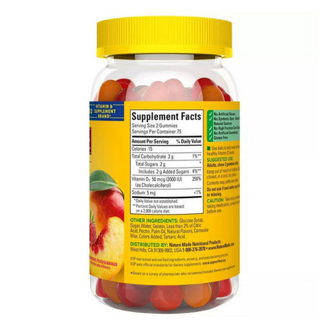 Nature Made, Vitamin D3, 50 Mcg, 150 Gummies