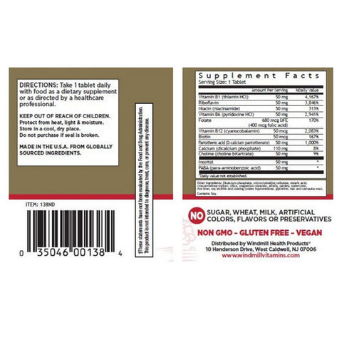 Windmill Health, Vitamin B -50 Super, 100 Tabs