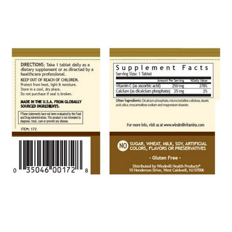 Windmill, Vitamin C, 250mg, 100 Tabs