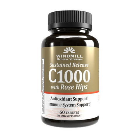 Vitamin C with Rose Hips Sustained Release 60 Tabs by Windmill Health