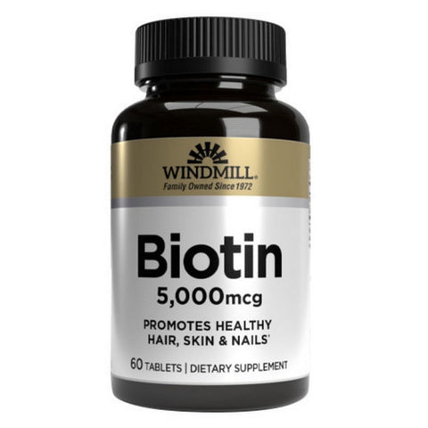 Windmill Health, Biotin, 5000mcg, 60 Tabs