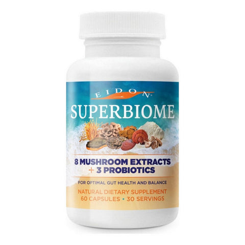 Eidon Ionic Minerals, SuperBiome Mushroom Probiotic Capsules, 60 Caps