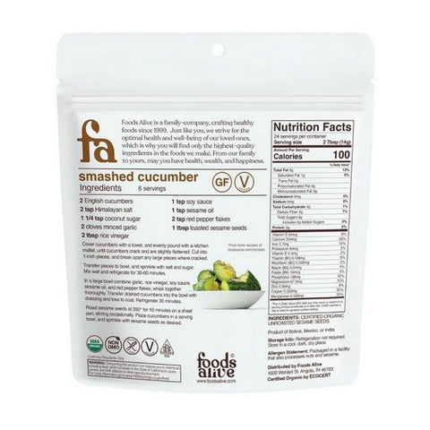 Foods Alive, Organic Seasame Seeds, 12 Oz