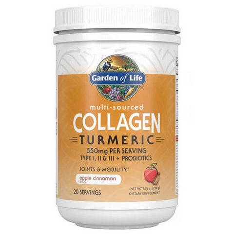 Garden of Life, Multi Source Collagen Turmeric Apple Cinnamon Powder, 7.76 Oz