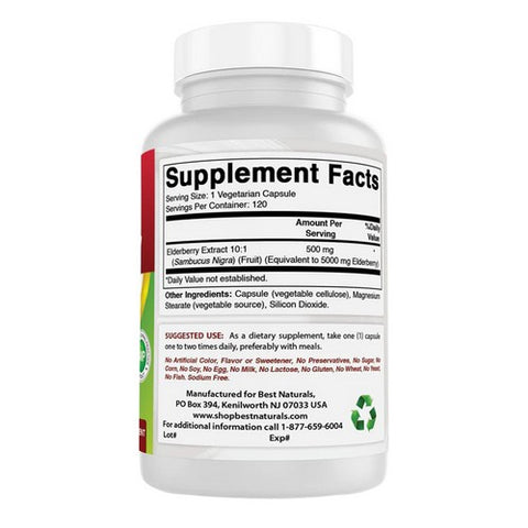 Best Naturals, Elderberry, 5000mg, 120 Veg Caps