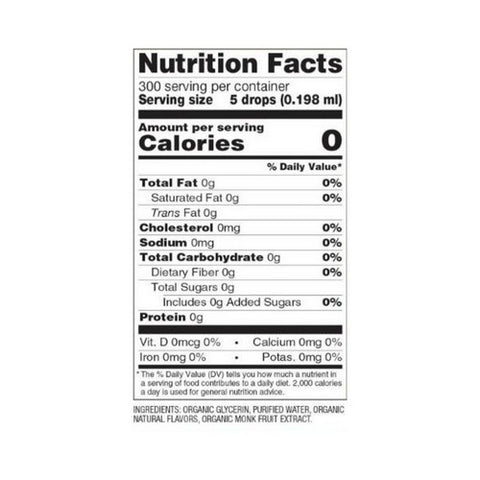 Sweetleaf Stevia, Organic Monk Fruit Sweetener Concentrate Unflavored, 2 Oz