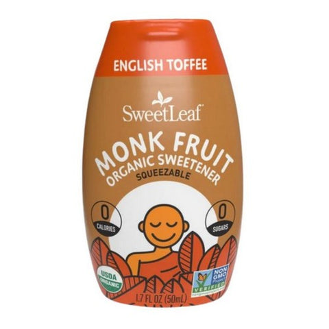 Sweetleaf Stevia, Monk Fruit Organic Sweetener Concentrate, English Toffee 1.7 Oz