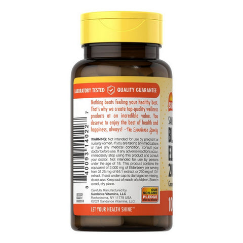 Sundance, Sambucus  Black Elderberry, 1000 mg, 100 Caps