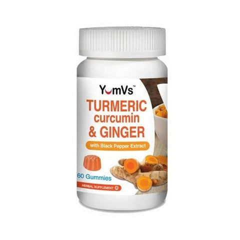 Yum-V's, Turmeric Curcumin With Ginger And Piperine Gummies Peach, 60 Gummies
