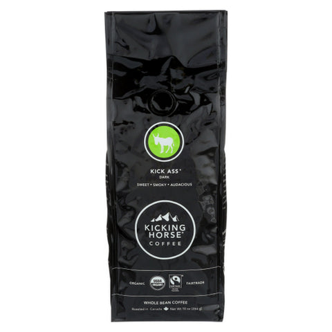 Kicking Horse, Coffee  Organic  Whole Bean  Kick Ass  Dark Roast, 10 Oz(Case Of 6)