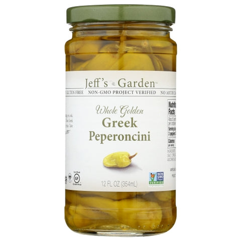 Jeff's GardenPatak, Whole Golden Greek Peperoncini, 12 Oz(Case Of 6)