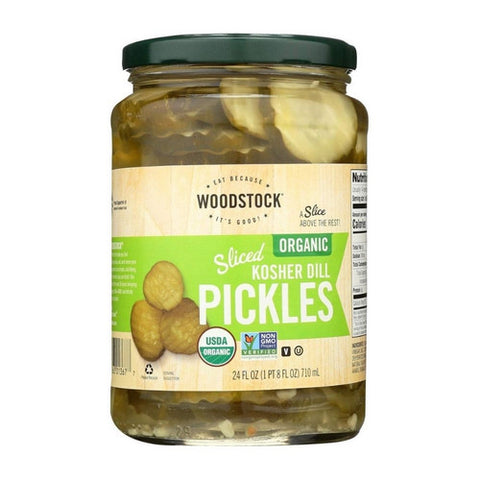 Woodstock Farms, Organic Sliced Dill Pickle, 24 Oz(Case Of 6)