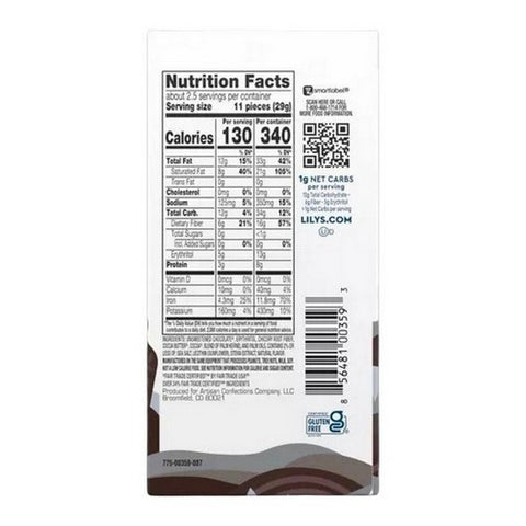 Lily's, Dark Chocolate With Stevia Sea Salt, 2.8 Oz(Case Of 12)