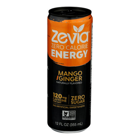 Zevia, Zero Calorie Energy Drink Mango/Ginger, 12 Oz(Case Of 12)