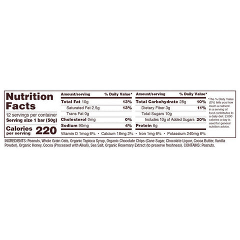 Bobs Red Mill, Peanut Butter Chocolate & Oats Bob's Bar, 1.76 Oz(Case Of 12)