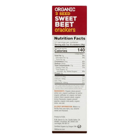 Rw Garcia, Cracker Sweet Beet Org, 5.5 Oz(Case Of 6)