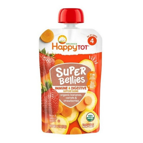 Happy Tot, Pouch Banan Carrot Stwbry, 4 Oz(Case Of 16)