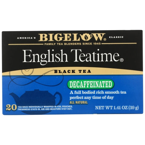 English Teatime Black Tea Decaffeinated 20 Bags (Case of 6) by Bigelow
