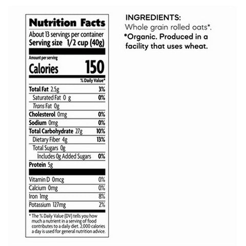 Natures Path, Organic  Old Fashioned Oatmeal, 18 Oz(Case Of 6)