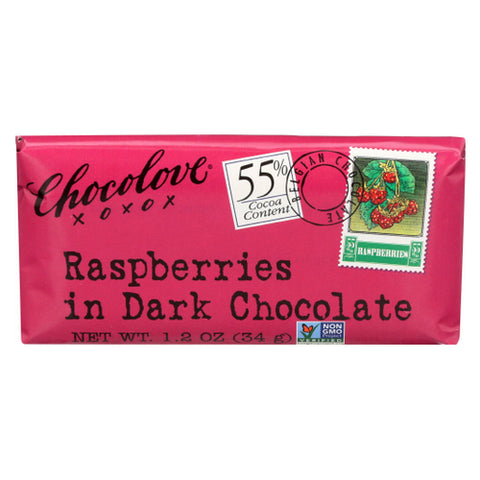 Chocolove, Dark Chocolate Bar Raspberries, 1.3 Oz(Case Of 12)