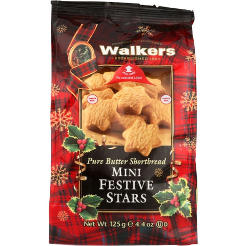Walkers, Shortbread Star Mini Fest, 4.4 Oz(Case Of 12)