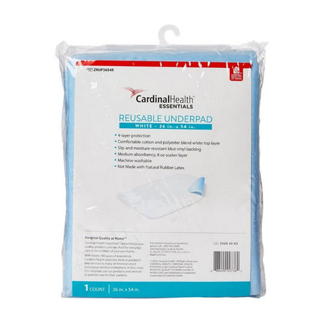 Cardinal, Reusable Underpad 36 X 54 Inch Polyester/ Rayon Moderate Absorbency ZRUP3654R, Count of 1