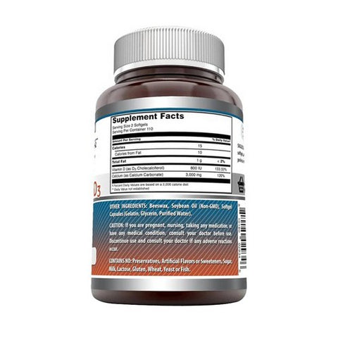 Amazing Nutrition, Amazing Formulas Calcium with Vitamin D3, 1200 mg/1000 mg, 220 Softgels