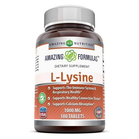 Amazing Nutrition, Amazing Formulas L-Lysine, 1000 mg, 180 Veg Tabs