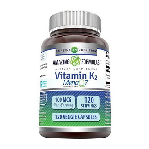 Amazing Nutrition, Amazing Formulas Vitamin K2 Menaq7, 100 mcg, 120 Veg Caps