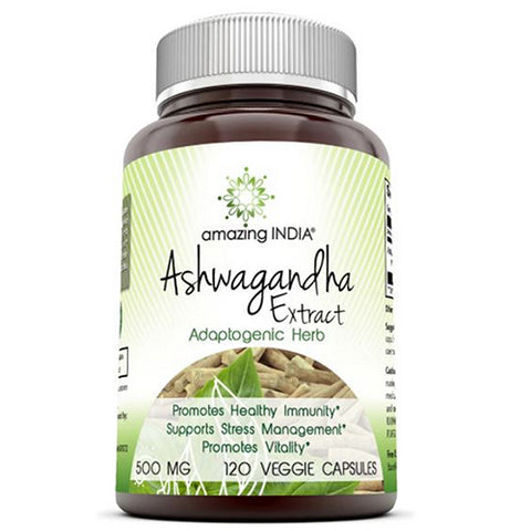 Amazing Nutrition, Amazing India Ashwagandha Extract, 500 mg, 120 Veg Caps