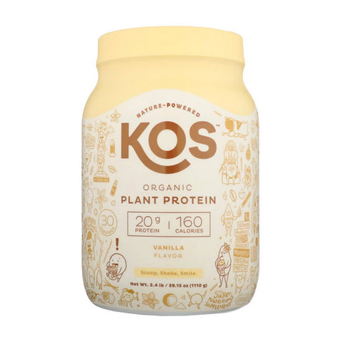 Kos, Organic Plant Based Protein Powder Chocolate Peanut Butter, Vanilla 39.15 Oz