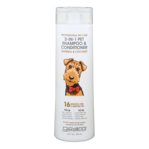 Giovanni Cosmetics, Pet Shampoo & Conditioner Oatmeal & Coconut, 16 Oz