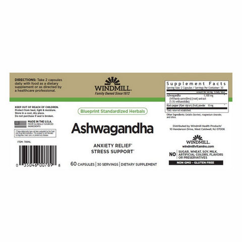 Windmill Health, Aswagandha, 1100 Mg, 60 Caps