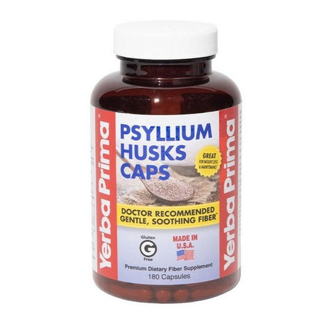 Yerba Prima, Psyllium Husks, (Gelatin) 180 Caps