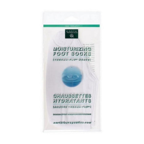 Earth Therapeutics, Moisturizing Foot Socks with White Print, 1 Pair