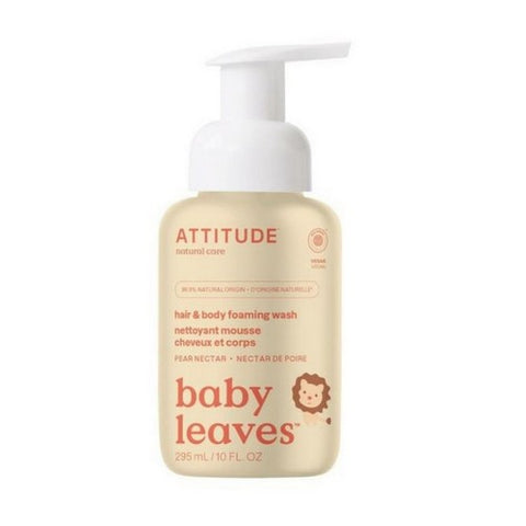 Attitude, Baby Leaves 2-in-1 Foaming Wash Pear Nectar, 10 Oz