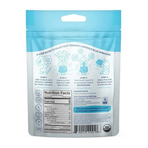 Kos, Organic Blue Spirulina Superfood, 1.4 Oz