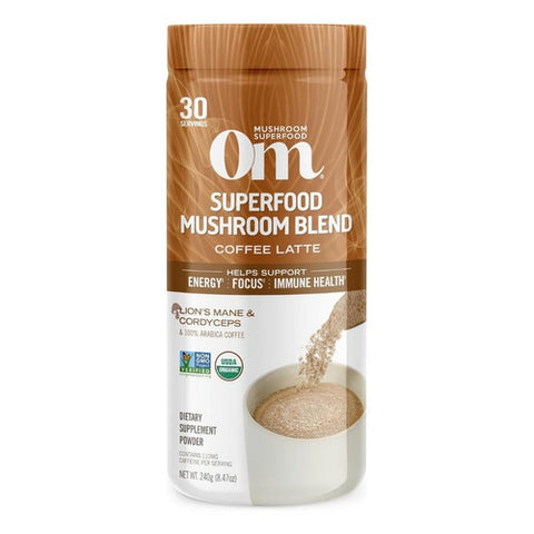 Om Mushrooms, Superfood Mushroom Blend Coffee Latte, 8.47 Oz
