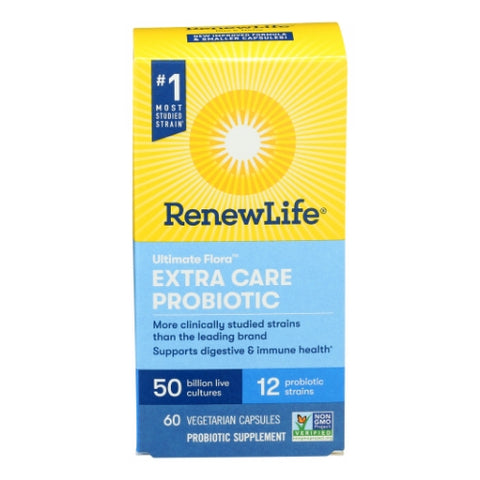 Renew Life, Ultimate Flora Extra Care Probiotic 50 Billion, 60 Capsules