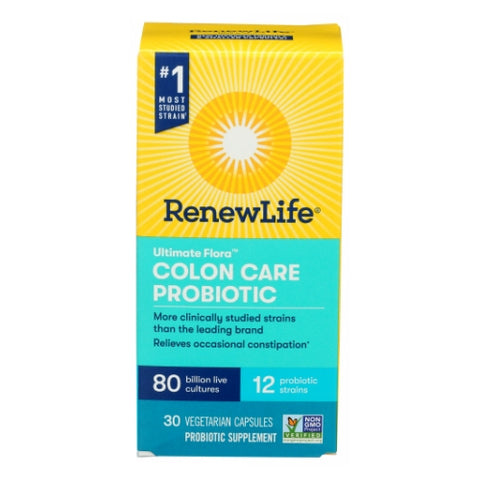 Renew Life, Ultimate Flora Colon Care Probiotic 80 Billion, 30 Capsules