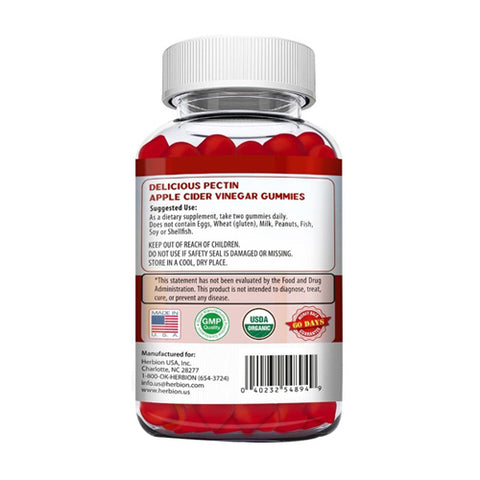 Herbion Naturals, Organic Apple Cider Vinegar Gummies, 60 Count