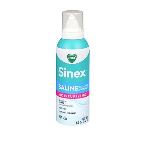 Vicks, Sinex Saline Ultra Fine Nasal Mist Moisturizing with Aloe, 5 Oz