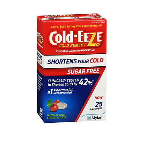 Cold-Eeze, Cold-Eeze Lozenges Sugar Free Natural Wild Cherry Flavor, 25 Lozenges