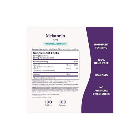 Natrol, Time Release Melatonin, 10 Mg, 100 Tablets